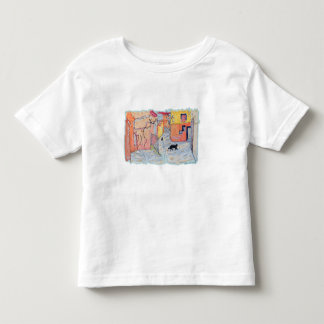日当たりの良い路地の黒猫 トドラーTシャツ