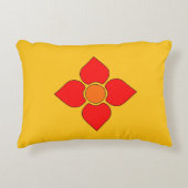 日当たりの良い開花アクセント枕 – 明るい黄色 アクセントクッション (正面)