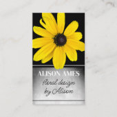日当たりの良い黄色い花フローラデザインオンブラック 名刺 (正面)