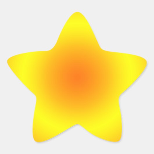 日当たりの良い黄色とオレンジの円形グラデーション 星シール (正面)