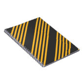 日当たりの良い黄色と炭5ストライプパターン ノートブック (右側)