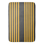 日当たりの良い黄色と炭5ストライプパターン バスマット (正面縦)