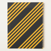 日当たりの良い黄色と炭5ストライプパターン プランナー手帳 (裏面)