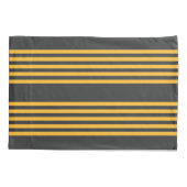 日当たりの良い黄色と炭5ストライプパターン 枕カバー (裏面)