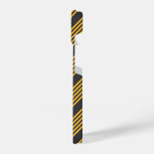 日当たりの良い黄色と炭5ストライプパターン iPhoneケース (左側面)