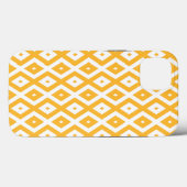 日当たりの良い黄色と白のダイヤモンドパターンケースメイトi Case-Mate iPhoneケース (裏面 (横))