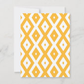 日当たりの良い黄色と白のダイヤモンドパターン 出欠カード (正面)