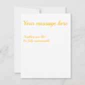 日当たりの良い黄色と白のダイヤモンドパターン 出欠カード (裏面)