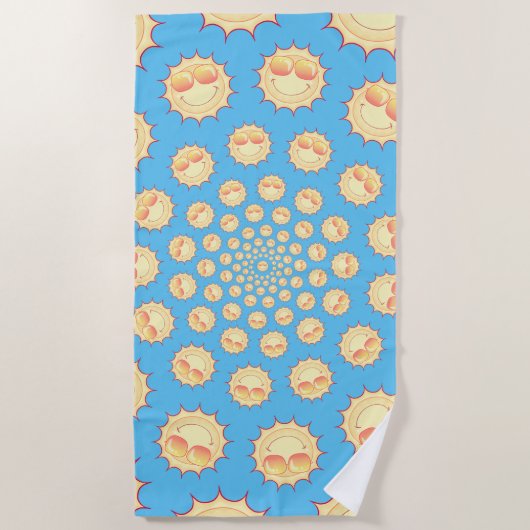 日当たりの良ポップ・アートのい ビーチタオル (正面)