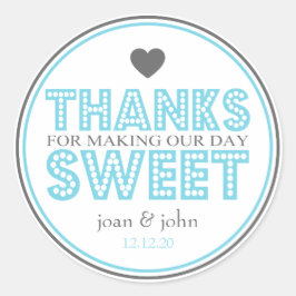 日感謝していを甘くする（青/灰色） ラウンドシール