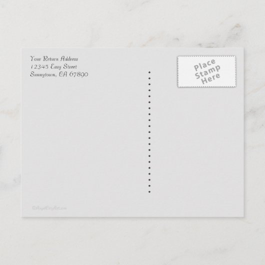 日救エレガント金ダマスク模様カード 案内ポストカード (裏面)