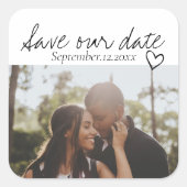 日救付き手書きパーソナライズされた写真 スクエアシール (正面)