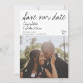 日救付き手書きパーソナライズされた写真 セーブザデート (正面)