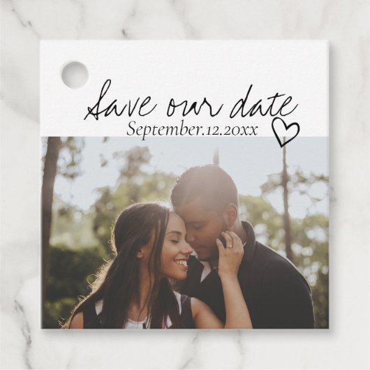 日救付き手書きパーソナライズされた写真 フェイバータグ (正面)