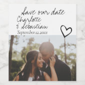 日救付き手書きパーソナライズされた写真 ワインラベル (シングルラベル)