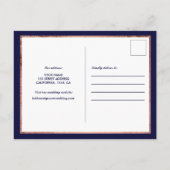 日救付バラ金ゴールドネイビー写真グリッドコラージュ 案内ポストカード (裏面)