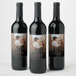 日救付バラ金ゴールドフルフォトブラックグラデーション ワインラベル