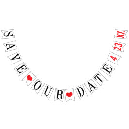 日救付パーソナライズされた結婚日 バンティングフラッグ