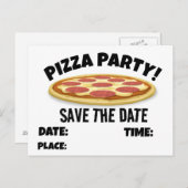 日救付ピザパーティーカスタム招待状はがき 案内ポストカード (正面/裏面)