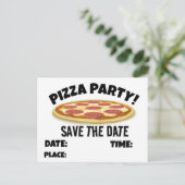 日救付ピザパーティーカスタム招待状はがき 案内ポストカード (スタンド正面)