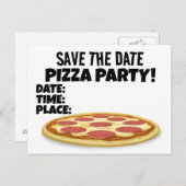 日救付ピザパーティーカスタム招待状はがき 案内ポストカード (正面/裏面)