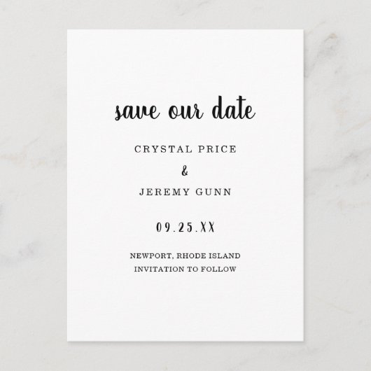 日救付ミニマル白黒日を保存 案内ポストカード (正面)