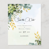 日救付ユーカリ緑の金ゴールドの結婚緑 (正面)