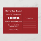 日救付100thバースデーパーティー野球招待状 案内ポストカード (裏面)