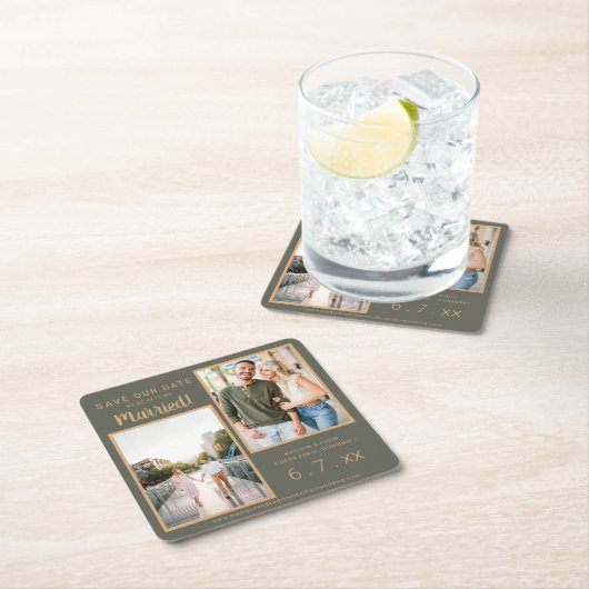 日救付2写真錆び茶色モスグリーンコースター スクエアペーパーコースター (インサイチュ)