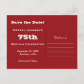 日救付75thバースデーパーティーサッカー招待状 案内ポストカード (裏面)