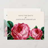 日救付 |ヴィンテージバラ日付の保存 案内ポストカード (正面/裏面)