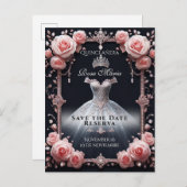 日救付/予約スペインの金Quinceaenera Rosas 案内ポストカード (正面/裏面)