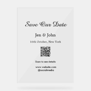 日救付QRをスキャン詳細名日付webite アクリルサイン