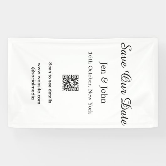 日救付QRをスキャン詳細名日付webite 横断幕 (横)