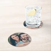 日救結婚付の婚約発表写真 ラウンドペーパーコースター (インサイチュ)