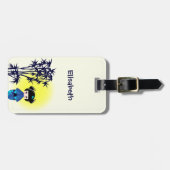 日日本のの出の際の竹のこけし人形 ラゲッジタグ (正面横)