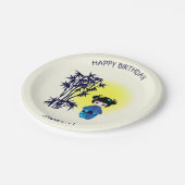 日日本の出の名女少女のこけし人形 ペーパープレート (アングル)