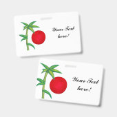 日日本の出の竹植物アジアスピリット鉛筆C バッジ (表裏)