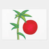 日日本の出の竹植物アジアスピリット鉛筆C ラッピングペーパーシート (正面3)