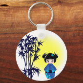 日日本の出時の竹こけし人形 キーホルダー (正面)