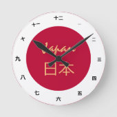 日日本の本ファッション/漢字クロック日本 ラウンド壁時計 (正面)