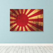 日日本の本旗動揺して(Rising Sun Flag) キャンバスプリント (インサイチュ (ウッドフロア))