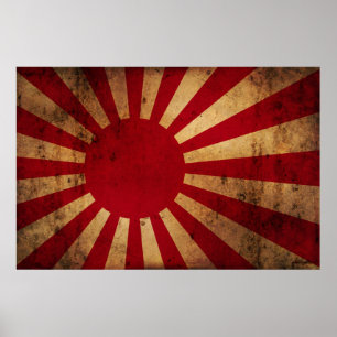 日日本の本旗動揺して(Rising Sun Flag) ポスター