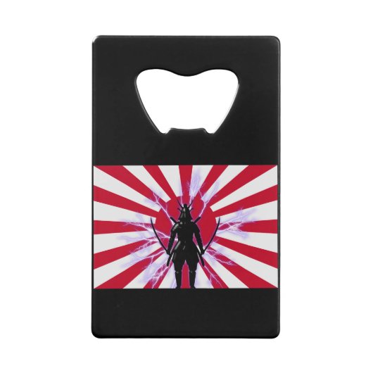 日日本の武士旗 クレジットカード栓抜き (正面)