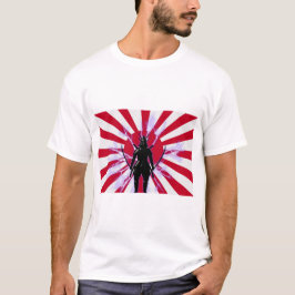 日日本の武士旗 Tシャツ