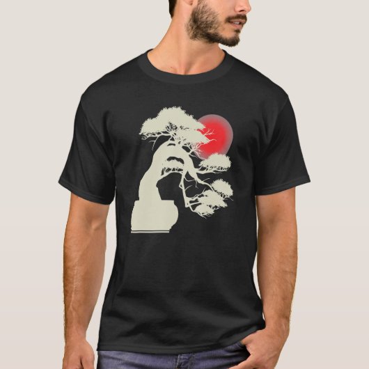 日日本の没の日本の禅盆栽 Tシャツ (正面)