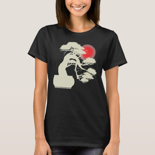 日日本の没の日本の禅盆栽 Tシャツ (正面)