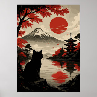 日日本の没の猫山富士・パゴダ ポスター