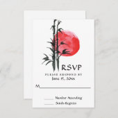 日日本の竹結婚の 出欠カード (正面/裏面)