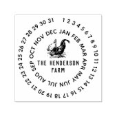 日時とファーム名パーソナライズされた鶏卵 セルフインキングスタンプ (デザイン)